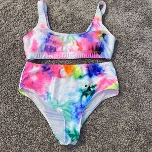 high waisted tiedye bikini